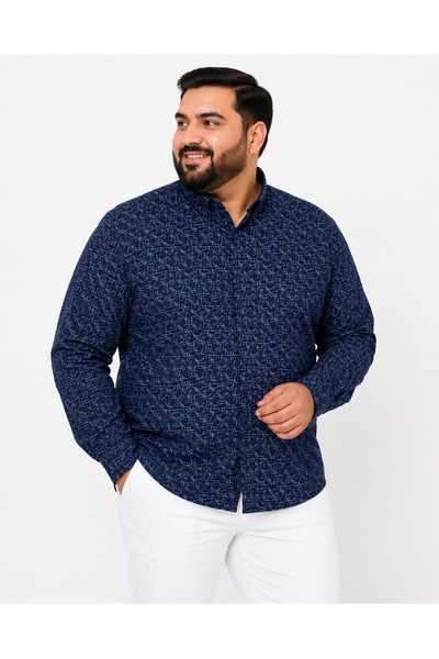 ANNEX Large Size Cotton Long Sleeve Men's Shirt