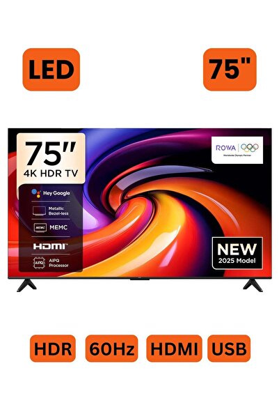 ROWA 75-Inch R55 4K UHD Smart LED TV (2025 Model) Google TV With 2GB+16GB Mem...