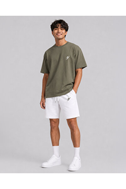 BACKLAİN Mod Style Logo Men's Oversize 2-Piece Set Shorts 100% Cotton Comfort...
