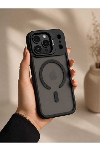 Case I PHONE 17 PRO MAX Siyah Lensli Standlı Kılıf