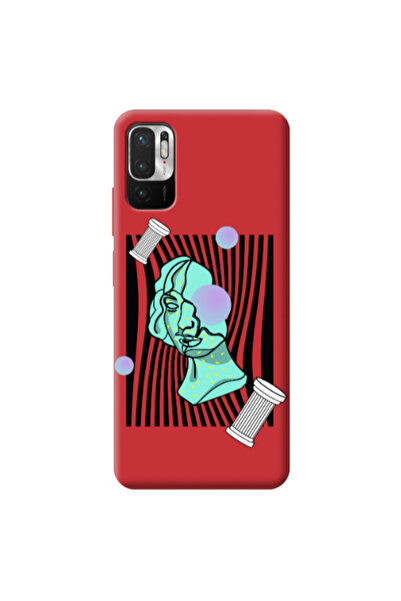Other Xiaomi Redmi Note 10 Pro 5G Columns Red Colored Silicone TPU Θήκη