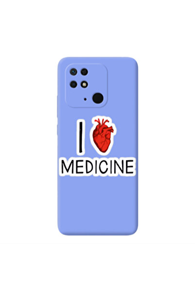 Other Xiaomi Redmi 10C I Love Medicin Light Purple Colored Silicone TPU Θήκη