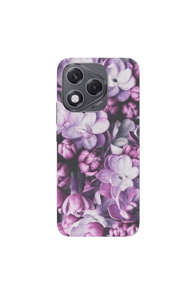 Other Honor 400 Lite Purple Flowers Transparent Silicone TPU Θήκη