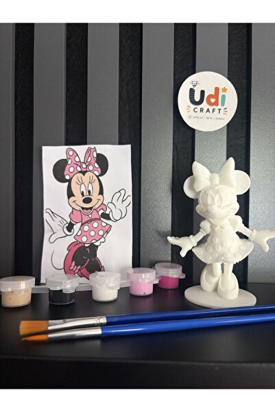 3D Minnie Mouse Figürü Boyama Seti