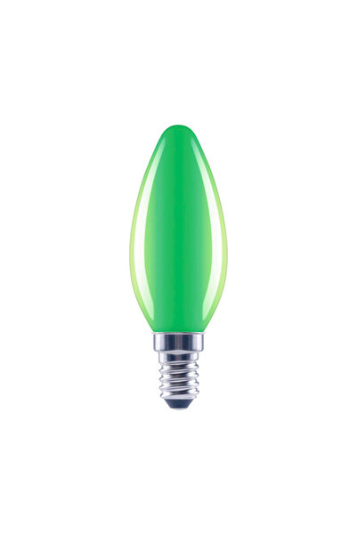 OEM Bec verde LED Flair E14 2W, glob lumânare, durată viață 15.000 h