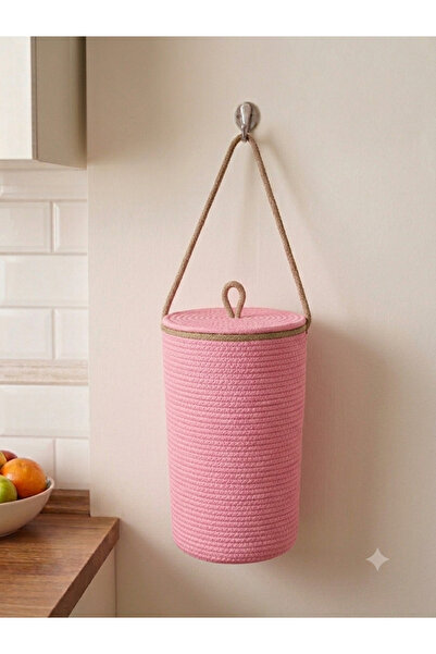 ÖRGÜM Decorative Organizer Basket with Lid 19X30 cm