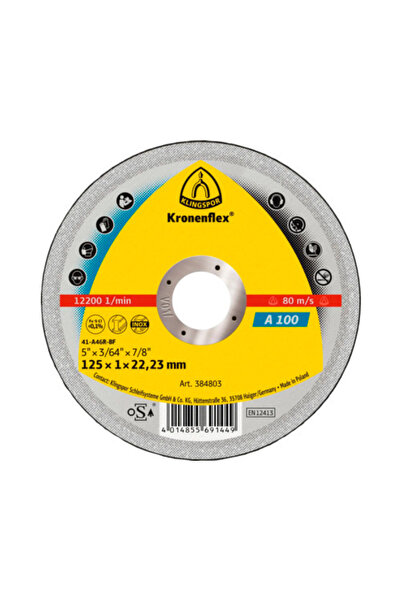 OEM Disc debitare metal, oțel, inox Klingspor Kronenflex A100 EXTRA Ø125x1x22...