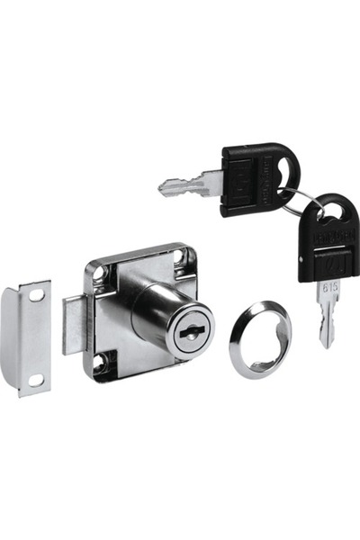 OEM Κλειδαριά επίπλων Hettich 40x40 χιλ., κύλινδρος Ø18 με 2 κλειδιά, επινικε...