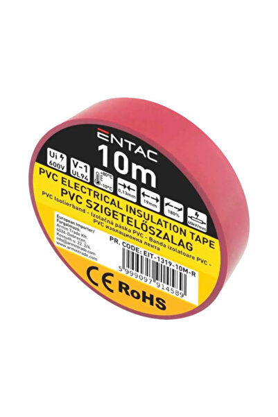 OEM Bandă izolatoare PVC Entac 19mm x 10m, roșu