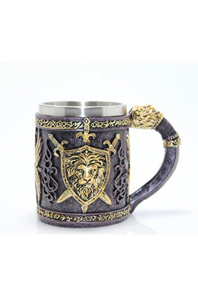 Lovesta Home Stainless Steel Mug with Lion Bust Design