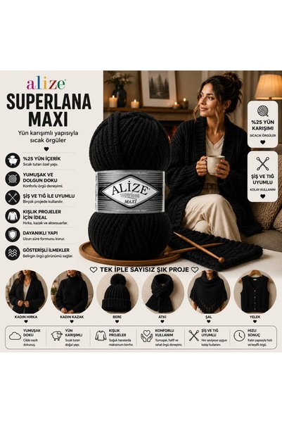 Alize Süperlana Maxi 60 - Black