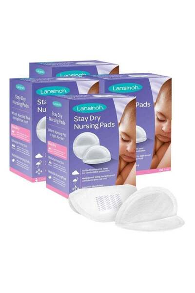 Lansinoh 4 Pack Of 60 Honeycomb Lining Stay Dry Nursing Pads