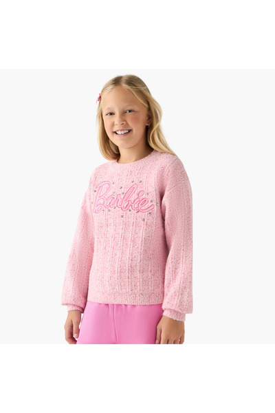 mattel Barbie Embellished Sweater with Long Sleeves