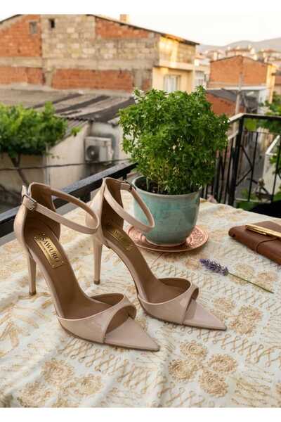 ŞAWURO Evening Dress Wedding Shoes Ankle Strap Heel Height 9 cm
