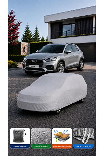 COCEM Audi Q2 Uyumlu Araç Brandası Gri Su Geçirmez UV Korumalı Oto Koruma Bra...