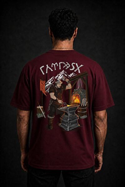 VEK Oversize T-Shirt Blacksmith Printed Special Design 100% Cotton