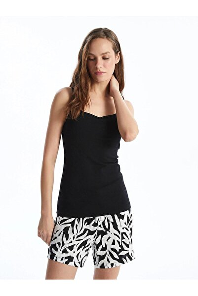 LC Waikiki Women's Cupped Athlete's Undershirt with Heart Collar and Rope Str...