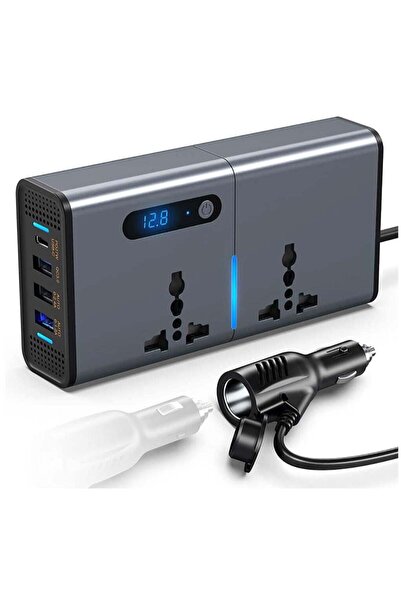 ELTRAZONE 200W Car Power Inverter: 12/24V to 220V AC with USB & Type-C Chargi...