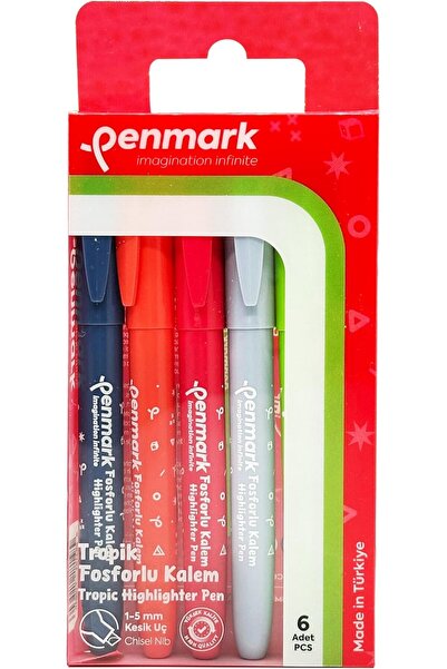 Yıldızan Msa Shop Penmark Pen Type Highlighter 6-Pack Bristol Tropik 931845