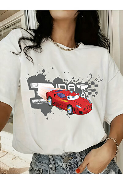 SAUDI lightning MCQUEEN cars Men and Women's 100% Cotton T-Shirt - Oversized ...