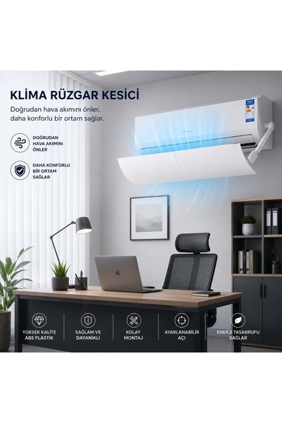 Triline Klima Rüzgar Yönlendirme Aparatı Deliksiz Ön Panel 56-100 cm Genişley...