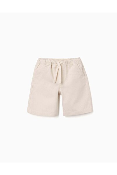 Ziddy Long cotton shorts with drawstring Carolina Celas x Zippy for boys, beige