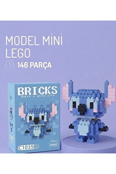 hakoviaofficial Sevimli Model Mavi Karakter Figürü 3D Yapı Oyuncağı Bricks Pu...