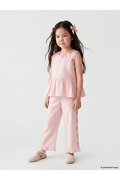 LC Waikiki Esvab • Modern & Distinctive Girls' Heart Embroidered Pants