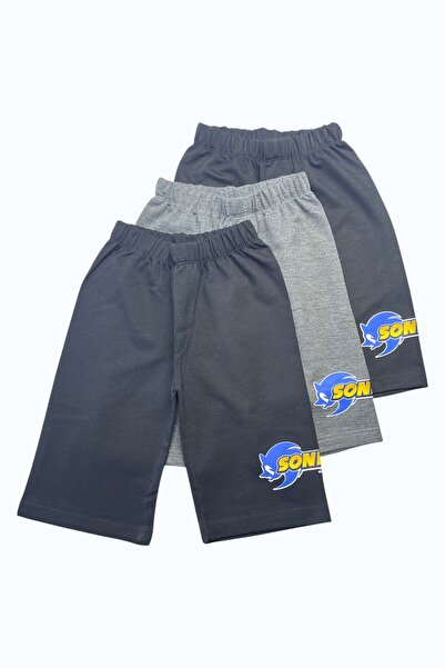 Minik Motion Children's Boys Combed Cotton Capri Sweatpants Printed Set of 3