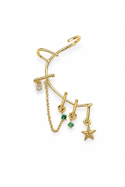 CHARMLUCKY Steel Star Charm Earcuff Earring