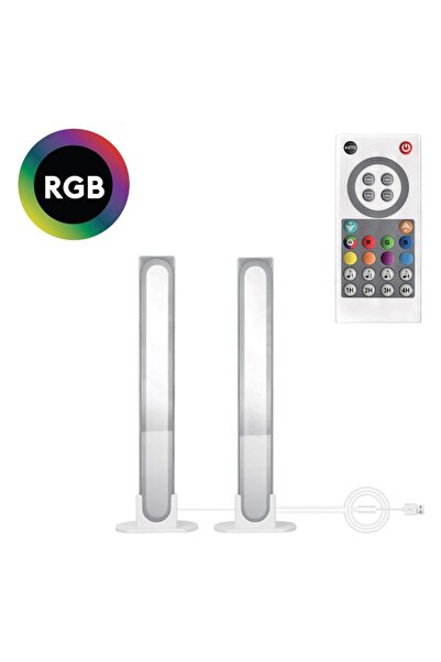 Velaris Set 2 Lămpi LED RGB USB pentru petrecere, 20 Programe, 7.5x3.5x28cm, ...