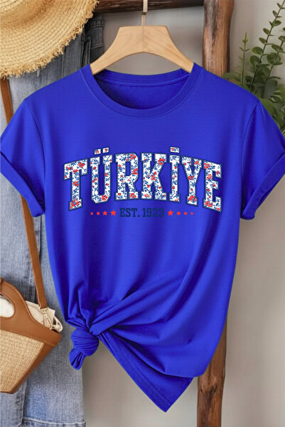 l'eivor Tricou din bumbac pentru femei, cu imprimeu special, Turcia 1923