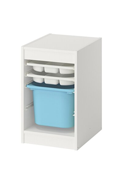 Trofast storage combination with box/trays, white white/light blue, 34 x 44 x...