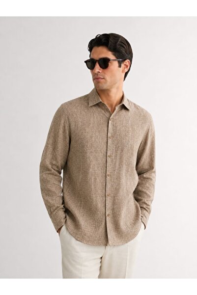 Whitefin قميص كتان رجالي