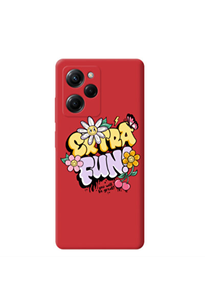 Other Xiaomi Poco X5 Pro Extra Fun Red Colored Silicone TPU Θήκη