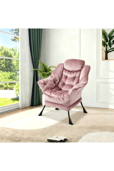 Garvee Modern Lazy Chair with Armrests and Side Pocket Upholstered Sofa Chair...