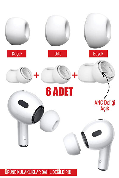 Nezih Case AirPods Pro / Pro 2 Uyumlu Anc Delikli 3 Çift (XS,S,L) Silikon Yed...