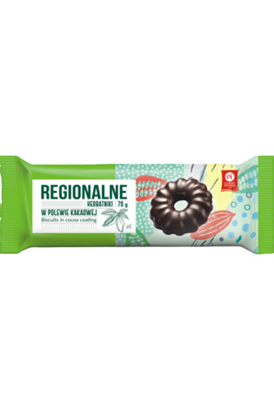 Generic Brand Biscuiti regionali cu glazura de cacao, 79 g, aroma de rom
