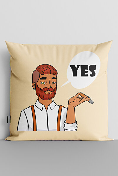 TicaretJet غطاء وسادة مطبوع رقميًا مزدوج الجوانب من Popart Adam Yes - 202