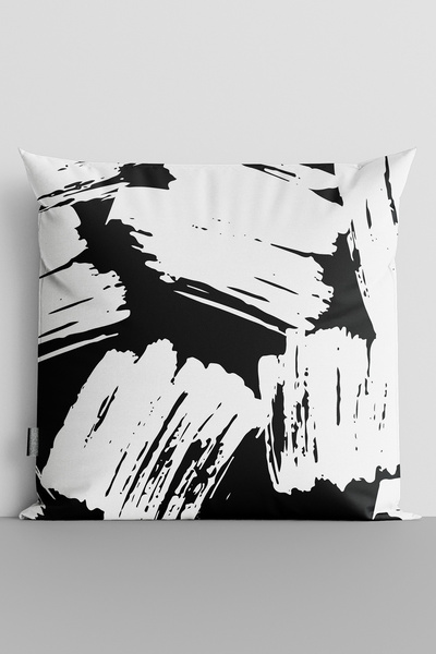 TicaretJet White Paints Double Sided Digital Printed Throw Pillow Cover