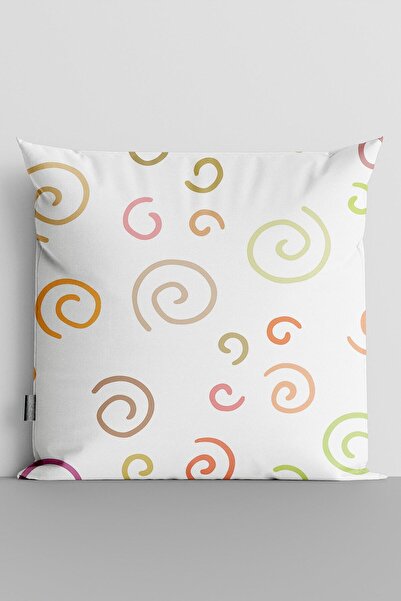 TicaretJet Colorful Circles Double Sided Digital Printed Pillow Throw Pillow ...