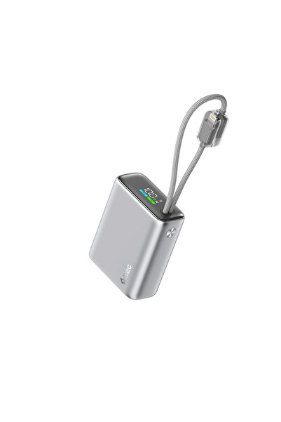 Ttec ReCharger Pro TFT 10.000mAh PD 35W USB-C ve Lightning Dahili Kablolu Taş...