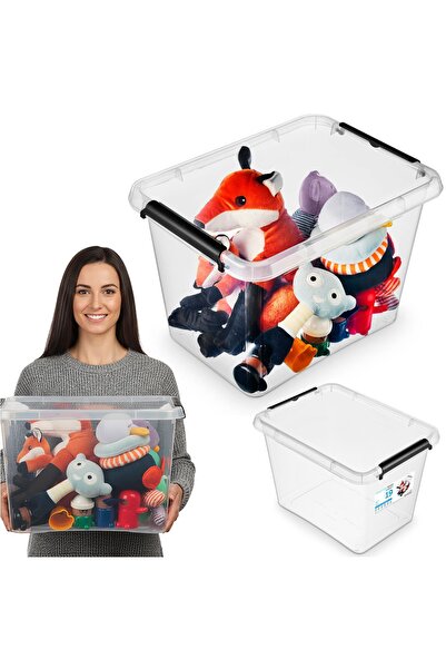 EDANTI Cutie de depozitare din plastic cu capac pentru accesorii, haine, jucă...