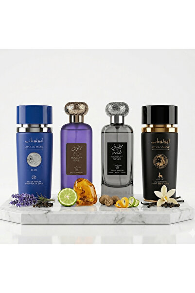 Ayelet Set 4 Parfumuri Orientale pentru Bărbați 100 ML - Apollo Blue + Mousuf...