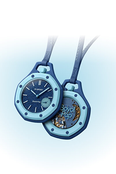 WANNA PROTECT Boyal Pap Clock Design Leather Strap Bag Accessory and Keychain