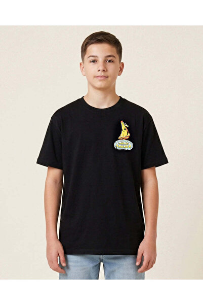 REDTAG Senior Boys Black Fortnite Oversized T-Shirt
