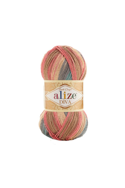 Alize 5 броя мерсеризирана прежда Diva Batik за плетене на летни бикини, бюст...