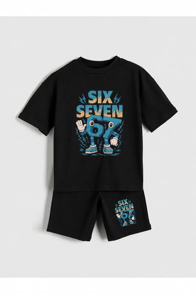SVART WEAR Six Seven Printed Boys' Shorts Set (100% Cotton)