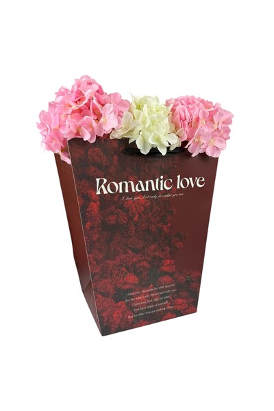 OEM Set 2 Pachete pentru Flori Hârtie Roșu 34x28x17