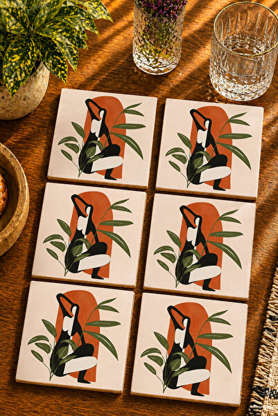 JHAAR Abstract - Bohemian Modern Set of 6 Coasters - Uv Printing Mdf - 10X10 cm
